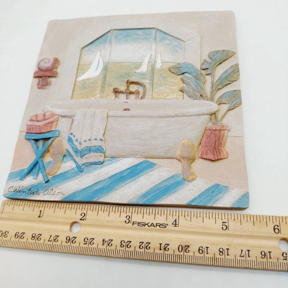 New View Decorative Tile Bathroom Bathtub Ocean View C. Winterle Olson - Picture 3 of 5